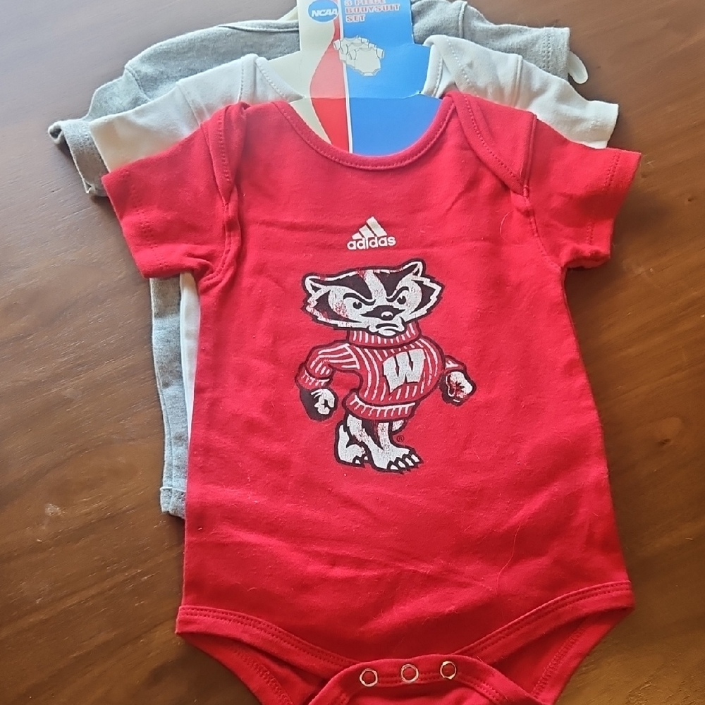 Adidas Wisconsin Bargers 3-6mo set of 3